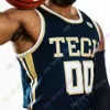 Georgia Tech Yellow Jackets Basketball Jersey NCAA College Devoe Jose Alvarado Moses Wright James Banks III Usher Stephon Marbury Chris Bosh