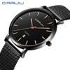 Relogio Masculino CRRJU Fashion Mens Watches Top Luxury Blue Waterproof Watches UltraThin Casual Quartz Watch Men Sports Clock