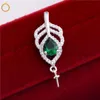 Cubic Zirconia Pendant Pearl Mounts Smycken Resultat Grön Zircon 925 Sterling Silver Pendant Tillbehör 5 stycken