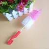 Wholesale Food Grade Baby Milk Bottle Cleaning Brush with Hook Mix Colors Convenient Nipple Feeding Water Tee Cup Brush DH0449
