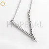 HOPEARL Jewelry Drop Pearl Pendant Necklace Blank V Shape Zircon 925 Sterling Silver Mount 3 Pieces