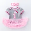 Pasgeboren Baby's Meisjes 1e 2e Verjaardag Kleed One-Piece Rompertjes Rokken Tutu's met Hoofdband Peuter Zuigeling Geschenken Party Kleding Set Crown