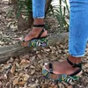 2020 Rosa Platform Skor Kvinna Sandaler Öppna Toe Sandaler Färgglada Snake Ladies Summer Shoes Ankel Buckle Woman Size Plus