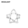 Clip-on schroef Back Openwork Pentagram Clip oorbel puur 925 Sterling zilver eenvoudig voor vrouwen cadeau fijne sieraden S925 Koreaanse ontwerper verkocht per stuk