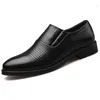 scarpe da ufficio da uomo 2019 foro di ventilazione in pelle scarpe eleganti da uomo business scarpe classiche da uomo formale sepatu slip on pria