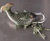 Chinese Antique Bronze Made Available Lifelike Fish lock Statue