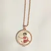Collier pendentif médaillons Photo sur mesure avec chaîne en corde couleur or rose Zircon cubique bijoux Hip hop pour hommes