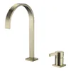 BROSSE or / noir bassin Faucet longue pipe deux trous robinet de salle de bain à grande échelle lavabo robinet 360 tournant bassin largement robinet