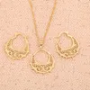 Petite taille Ethiopian Set Jewelry Collier Boucles d'oreilles Eithere Habesha Set pour fille Gold Color SetSt Bridal Set 9423700