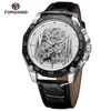 FORSINING Brand Luxury Mens Orologi automatici Uomo Creativo Scheletro Orologi meccanici Uomo Bracciale in acciaio inossidabile Orologio SLZe129234a