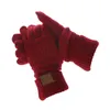 Fashion- Glove Capacitive Gloves Women Winter Warm Wool Gloves Antiskid Knitted Telefingers Glove Christmas Gifts YC8310