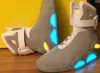 Authentic Mag Back To The Future Marty Mcfly Led Boots Herrbelysning Svart Röd Grå Martys McFly's Led Sneakers With Box
