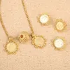 New Ethiopian Coin Sets Jewelry Pendant Necklace Earrings Ring Gold Color African Bridal Wedding Gift for Women253Q