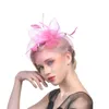 Gelin şapka Tüy Fascinator Saç Gelin Birdcage Peçe Şapka Düğün Şapka Fascinators Düğün Için Ucuz Femin Saç Çiçekler