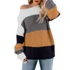 Maglione da donna con spalle scoperte Casual con scollo a V in acrilico lavorato a maglia sciolto a maniche lunghe Pullover spessore standard femminile 2019 10 gennaio 16