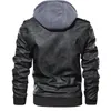 Mens Warm Jacket Winter Motorcycle Leather Jacket Windbreaker Hooded PU Male Outwear Waterproof Jackets And Coats For Men2332089