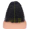 Venda quente preto curto encaracolado onda de alta temperatura fibra cabelo sem cola perucas dianteiras do laço sintético com cabelo do bebê para perucas afro-americanas