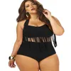 Plus size neon conjunto de biquíni feminino senhoras retro acolchoado push up borla cintura alta maiô mama banho suit3609902