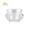 Bouteille cosmétique vide rechargeable 5g 10g 15g pot de crème en plastique blanc échantillon de diamant contenant d'emballage de cosmétiques