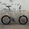 Inch Fixed Gear Fiets Single Speed Retro Fixie Vintage Sliver Fietsframe Mini Vinfiets Met Mand