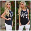 Summer Top Kobiety Bez Rękawów Topy Dorywczo List Drukuj Loose Cysterna Ladies Streetwear Camis Vest Bluzka Koszula AAA2114