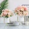 Konstgjorda blommor Fake Peony Silk Hydrangea Bouquet Decor Plastic Carnations Realistic Flower Arrangements Wedding Decoration3747503