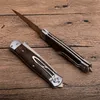 Najnowszy Kobun CS pozioma automatyczna taktyczna składanie noża 8cr13 Satynowe ostrze drewniane rączka na zewnątrz deshivs edc kieszonkowe noże z nylonową osłoną