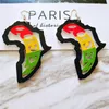 Mode Bois Afrique MapTribal Boucles D'oreilles Gravé Tropical Mode Noir Femmes Boucle D'oreille Vintage Rétro En Bois Africain Hiphop Bijoux Accessoire