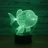 3D Illusion USB Night Lights Lamp Projector Powered 5th Battery Bin Touch Button LED Light voor thuis