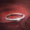 Anillos de banda de plata de ley 100% 925 originales a la moda para mujer, regalo de joyería de boda, anillo clásico de platino simulado con diamante CZ, tamaño 4-10