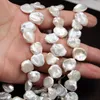 Free Shipping Wholesale 12mm White Natural Freshwater Keshi Pearl Jewelry Baroque Pearl Loose Pearl Strand Necklace