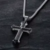 Hip Hop Pendant Necklace For Men Luxury Designer Mens Black Pendants rostfritt stål Bibelskrifter smycken gåva8395185