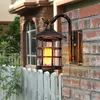 Rustic Iron Waterproof LED Outdoor Wall Lamp Vintage Kerosene Lantern Street Light Industrial Wall Sconce For Bar Coffee Shop