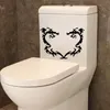 4PCS Carved Graphic Toilet Sticker PVC Removable Waterproof Bathroom Sticker Creative DIY Toilet Decoration