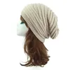 Chapéu elástico de malha gorro macio mulher quente viagem crochê boné casual masculino inverno ao ar livre chapéu de esqui dc958