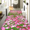 Carreaux de plancher 3D personnalisés Photo Fond d'écran Fleur 3D-Floor-Papier peint PVC Papier peint auto adhésif 3D pour salon