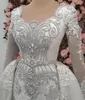 新着マーメイド長袖ウェディングドレス 2019 ヴィンテージラインストーンビーズガーデンカントリー花嫁のブライダルドレスカスタムメイドプラスサイズ