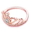 Nouveauté Style de mode magnifique couronne or rose rempli bagues de fiançailles pour les femmes plein CZ zircon Anel Feminino