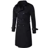 Herfst Mens Trench Coats Lange Sportjassen Slanke Mannelijke Mode Jassen Windjack Effen Kleur Uitloper