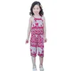 Niños Trajes con estampado de elefantes niñas Sling top + pants 2pcs / set 2018 verano Traje de bebé Boutique niños Ropa Conjuntos 2 colores C3892