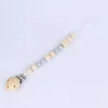 Baby Pacifier Holder Clips Wood Silicone Pacifier Chain Baby Teether Holder Clip Bead Chains for Kids Gifts Toys