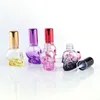 8ml Kolorowe Refillable Pusty Kształt Czaszki Kryształ Cut Glass Perfumy Butelki rozpylające Atomizer Travel Mini Próbka Perfumy Kontener Aluminium Cap