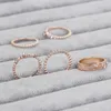 5 pcs / set cristal anel set diamond envoltório anéis de combinação de mulheres anel conjunto de jóias moda jóias presente de gota