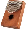 17 nycklar kalimba mbira thumb piano mini tangentbord marimba trä musikinstrument mahogny med bärväska tuning verktyg