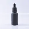 Bottiglie di profumo di olio essenziale in vetro smerigliato nero e bottiglie di pipetta di pipetta liquido bottiglia aromaterapia 5 ml-100 ml