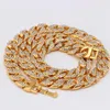 New Iced Out Zircon Necklace Chain hip hop bling chains jewelry Copper Material CZ Clasp Necklace