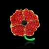 Royal British Legion Brosches Festival Party Supplies Red Crystal Vacker Bedövning Poppy Flower Brooches Pins UK Remembrance Day Present Breastpin 4 Designs