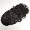 Удивительная черный Волнистые Curly Ponytail Hairpieces Wrap Around Клип В Богородице человеческих волос Drawstring хвостик Наращивание волос Natural Color