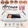 Professionnel 2 en 1 Artmex V8 maquillage Permanent Machine à tatouer yeux sourcils lèvres stylo rotatif Microblading MTS PMU System1945008