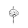 REAL 925 Sterling Silver Rezywakowy Drop CZ Diamond Pierścionek z logo i oryginalne pudełko Fit Pandora Obrączka Biżuteria Zaręczyna dla kobiet